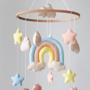 Felt Hanging Mobile Crib Mobile Neutral Baby Mobile  Boho Mobile Gender Neutral Nursery Crib Mobile Baby Gift For Nursery Baby Shower Gift