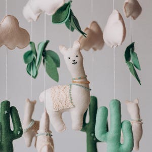 Baby Mobile Llama Mobile Boho Nursery Cactus  Mobile Llama Cactus Nursery Mobile Gender Neutral Mobile Hanging Crib Mobile Baby Shower Gift
