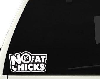 No Fat Chicks Bumper Sticker Charger Challenger Hemi 