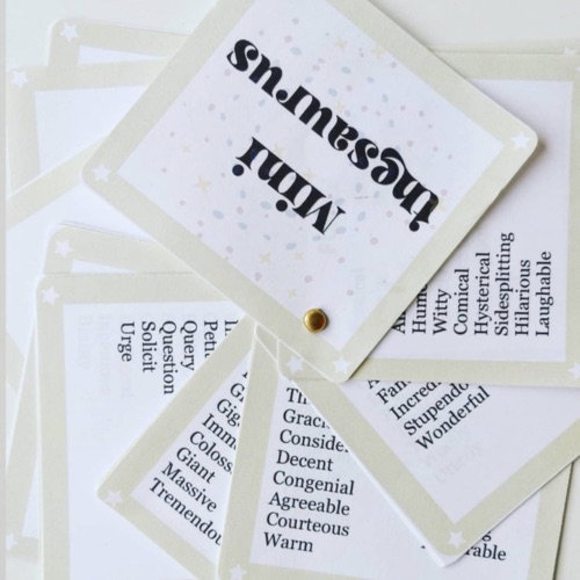 Mini Thesaurus, Learning Aid, Interactive Learning, Writing Development