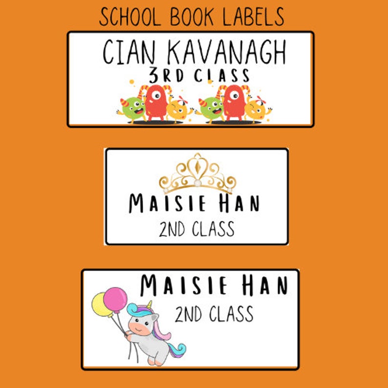 Stick on Name Labels School Belongings Labels Children's Etsy UK