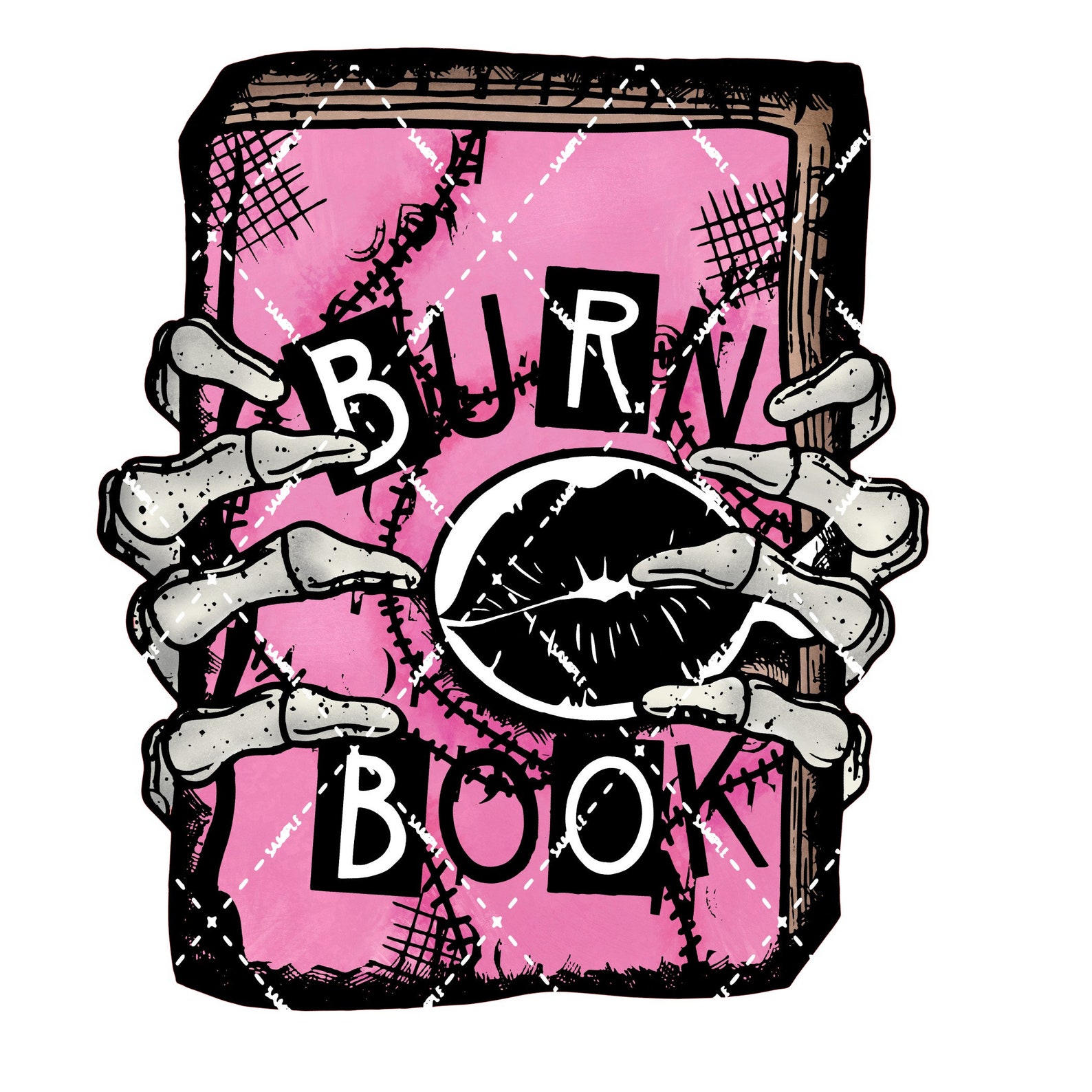 Spooky Burn Book With Black Lips PNG Etsy