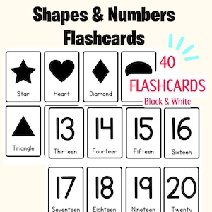 Shapes and Numbers Learning Flashcards | Preschool and Kindergarten ...