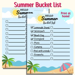 Summer Bucket List | Summer Activity | Kids Schedule | Summer Calendar | Kids Planner | Vacation Bucket List