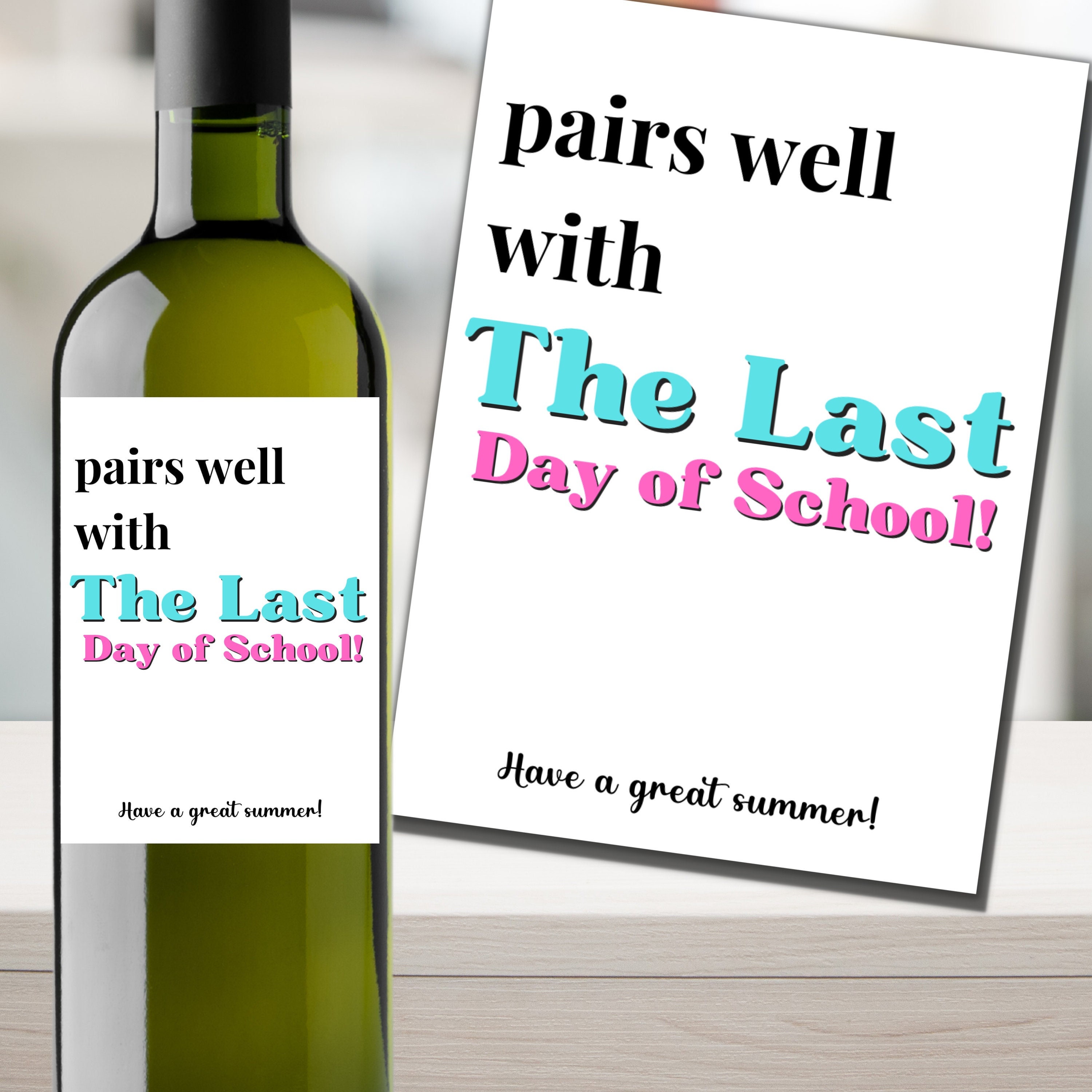 Personalised wine labels for teachers