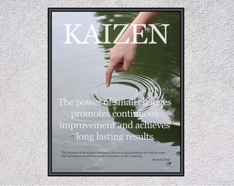 Kaizen Small Change Poster - Lean for business, office, wall art, décor, framed and unframed, motivational, continuous improvement