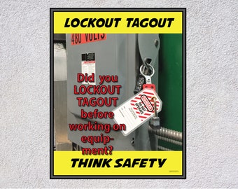 Lockout Tagout (LOTO) - Business or Office, framed and unframed, motivational & inspirational, continuous improvement