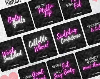 Body Sculpting Qoutes Bundle Vol. 1 - Body Contouring Flyer, Body Sculpting Flyer,  Body Contour Qoutes, Instagram Template