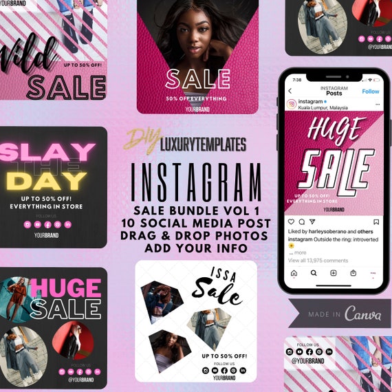 Fashion Boutique Flyers Online Store Flyers Sales Template DIY Instagram Template Canva Template Etsy