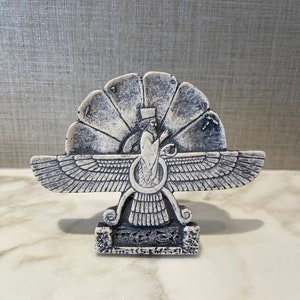 Faravahar Statue | Zoroastrian Ahura Mazda Figurine | Ancient Spiritual Decor | Unique Vintage Home Decor Gift