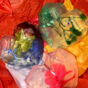 Handmade Perfumed Soaps with dried flowers