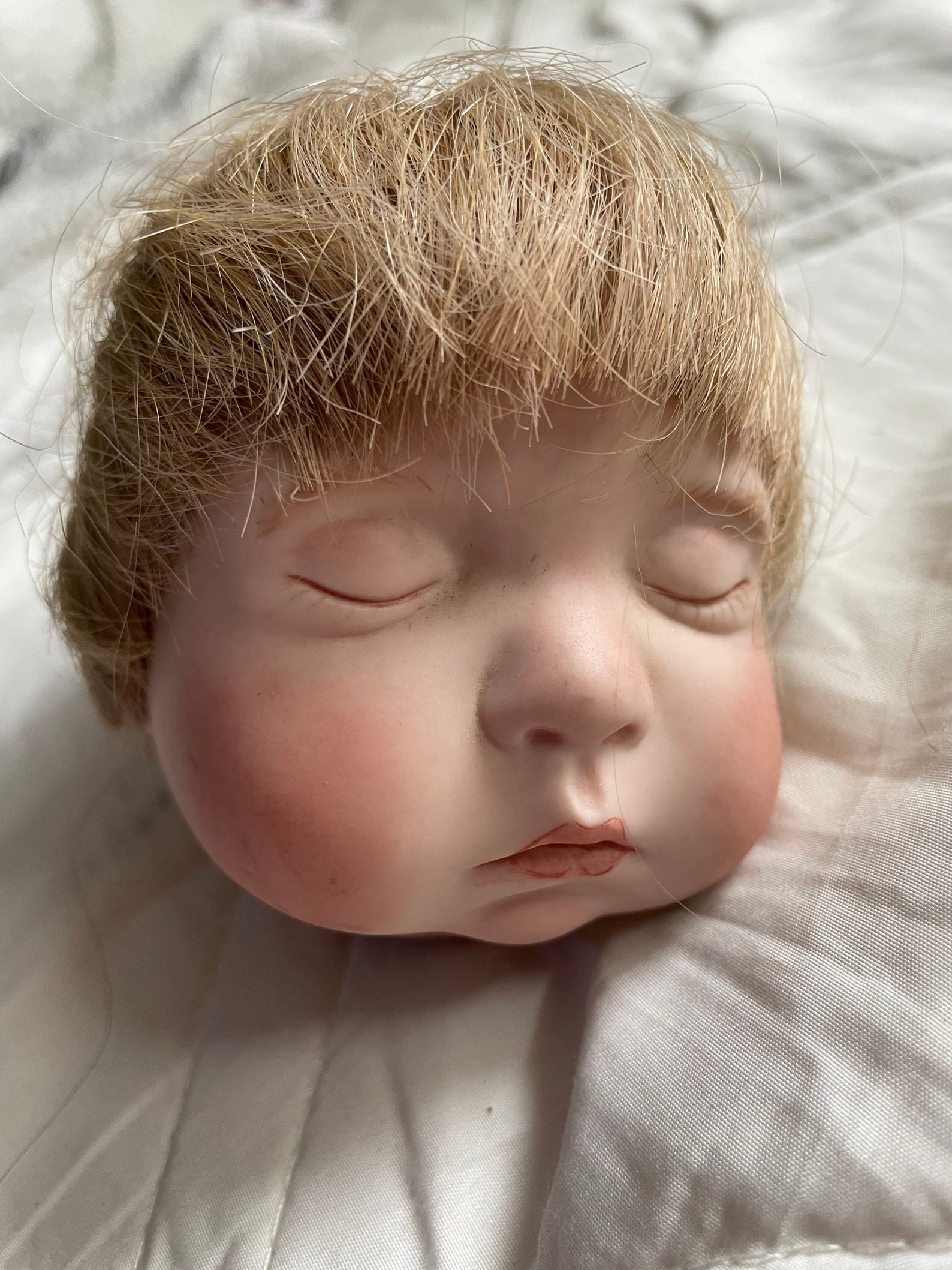 Porcelain baby boy doll head Blonde Baby doll Boy Head Etsy