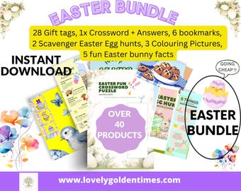 Easter Bundle Over 40 products printables easter egg hunt bookmarks tags