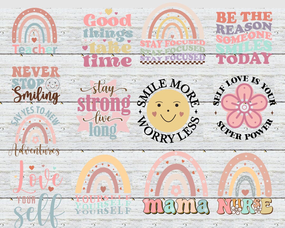 Retro Motivational SVG PNG Bundle Self Love Svg Bundle L Inspirational ...