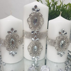 Luxury Bling pillar candles,Jewel decorated candles,Christmas decoration Candles