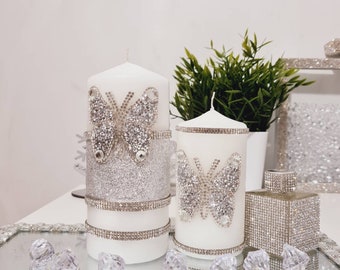 Luxury bling candles,Luxury Home decoration,jewelry decorated candle,Christmas decoration, Christmas Pillar candle,Christmas candles