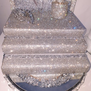 Luxury bling books stacked,table decoration boks,personalised book stacked,silver bling home decoration,Gift book stacked,Christmas Gift
