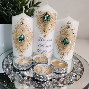 Personalised Henna candle gift set,Luxury  Home Decortion, Henna Home Decortion,Couple gift,Hajj Umrah Giftset,wedding candle,Diwali Candle