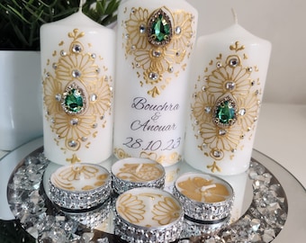 Personalised Henna candle gift set,Luxury  Home Decortion, Henna Home Decortion,Couple gift,Hajj Umrah Giftset,wedding candle,Diwali Candle