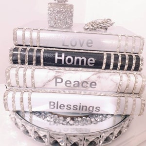 Glam books,designer books,Bling books,books stacked,home decor books,table decoration books,designer gift books,Pink Books,customised books