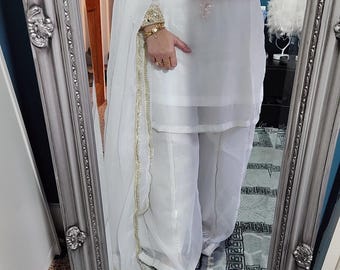 Chiffon Sharara, 3-Piece Pakistani Indian Suit