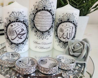 Islamic candle gift set,Luxury Islamic Home Decortion,Arabic calligraphy candle,Islamic Henna Home Decortion,Islamic gift,Hajj Umrah Giftset