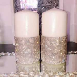 Luxury Bling candle,Pillar candle, Diamante bling Large Pillar Candle,silver grey Bling cover candle,Luxury home decoration,Christmas candle
