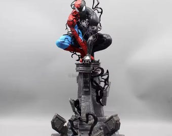 Estatua de Spiderman en PVC: Modelo de película, figura decorativa del personaje de dibujos animados, 38 cm, figura de acción de Spiderman, juguete para decoración o regalo.
