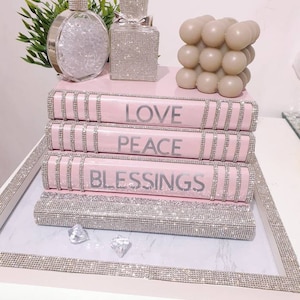 Luxury bling books stacked,table decoration boks,personalised book stacked,silver bling home decoration,Gift book stacked,Christmas Gift Bok