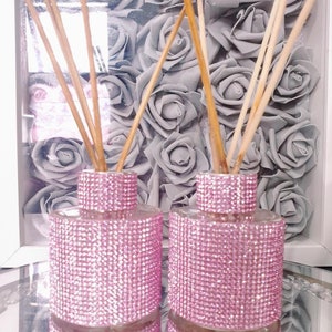 2x Pink bling Reed diffuser,fragrance Reed diffuser,luxury home decor, pink bottle