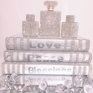 Luxury bling books stacked,table decoration boks,personalised book stacked,silver bling home decoration,Gift book stacked,Christmas Gift Bok