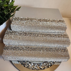Luxury bling books stacked,table decoration boks,personalised book stacked,silver bling home decoration,Gift book stacked,Christmas Gift