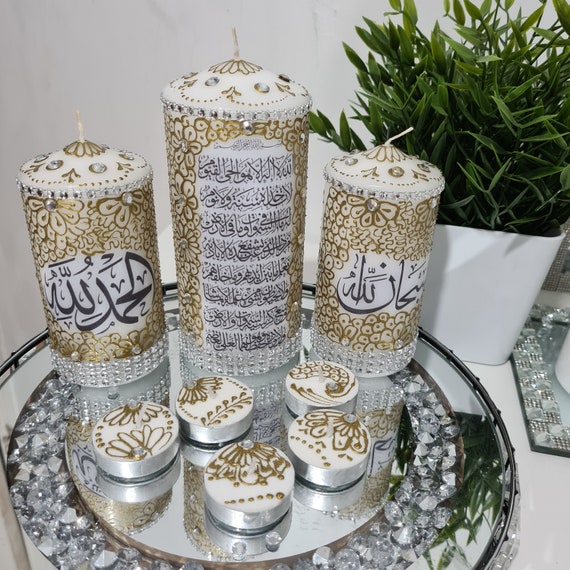 Islamic Candles for Ramadan,Eid,Hajj,Umrah Gift  With Aytal-ul-kursi 