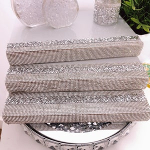 Luxury bling books stacked,table decoration boks,personalised book stacked,silver bling home decoration,Gift book stacked,Christmas Gift