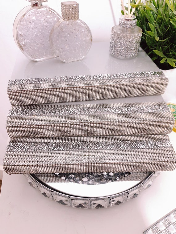 Luxury Bling Books Stacked,table Decoration Boks,personalised Book  Stacked,silver Bling Home Decoration,gift Book Stacked,christmas Gift 