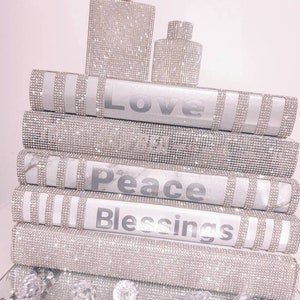 Glam books,designer books,Bling books,books stacked,home decor books,table decoration books,designer gift books