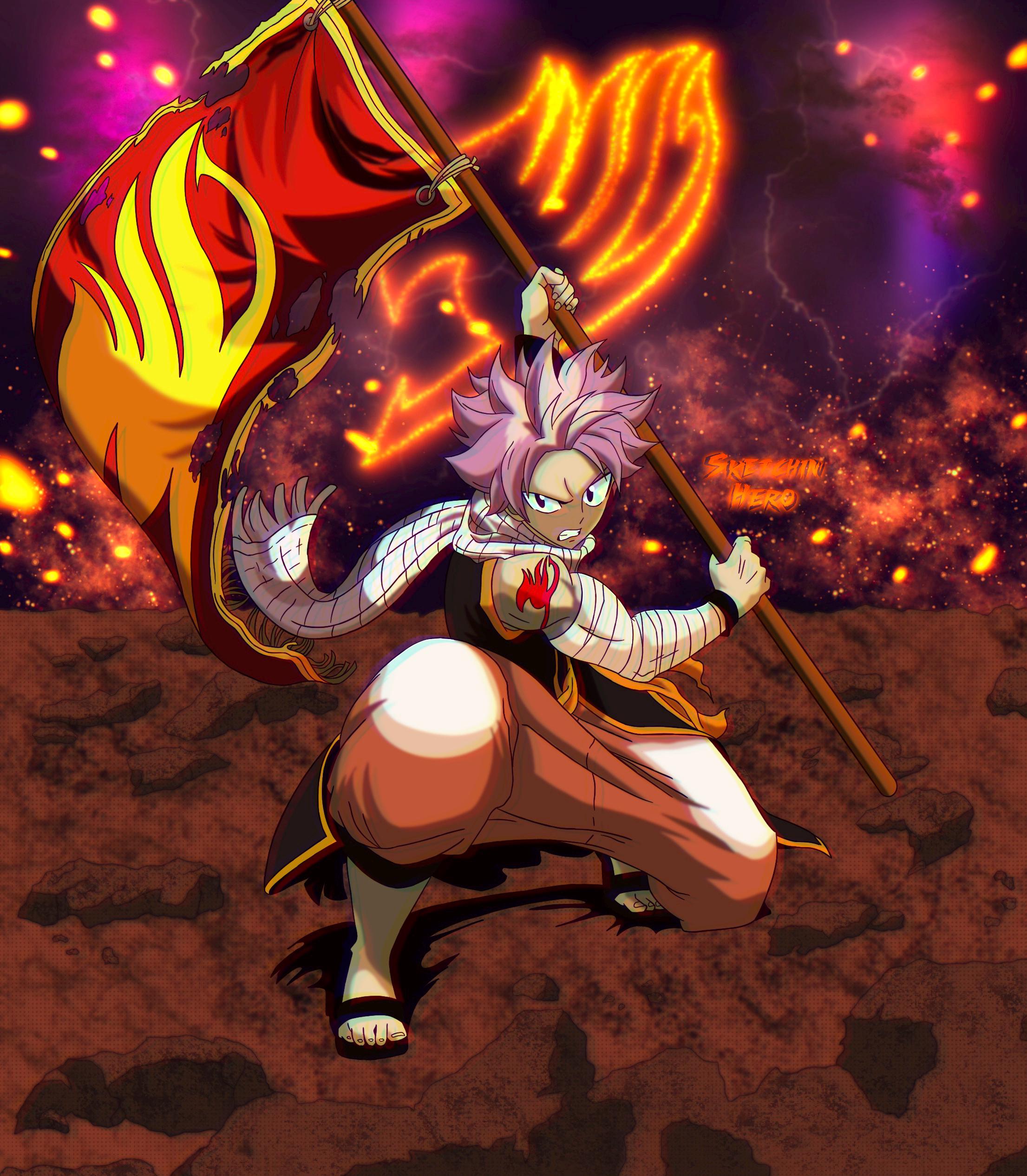 Fairy Tail Anime Poster: Natsu Dragneel Art Print (12x18 Portrait