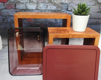 Cranberry Pyrex 7210 - 3 Cup Glass Storage Container