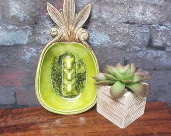 Treasure Craft Pineapple Ashtray 1963 # 34 USA Ceramic Trinket Dish