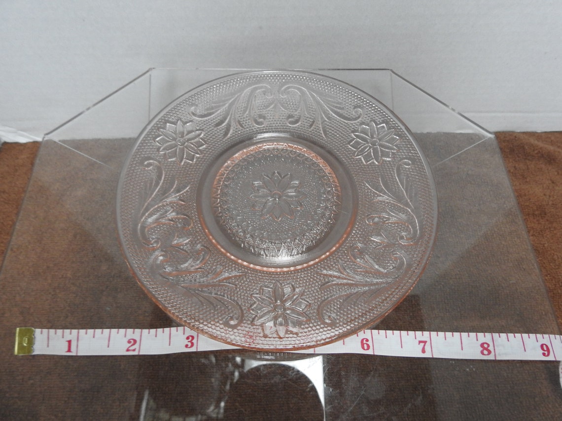 Pink Tiara Vintage Indiana Glass Dessert Plates Etsy
