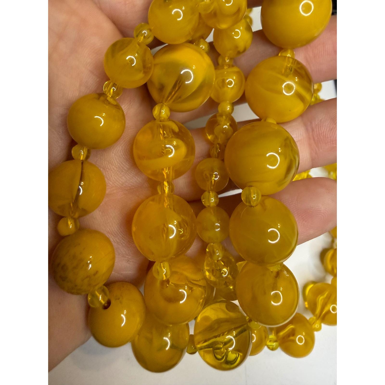 Yellow Lucite Necklace - Etsy