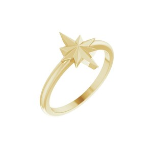 GOLD STARBURST RING, Xmas Ring, Promise ring, Friendship Ring, Unique North Star Ring, Gold Starburst Minimalist Band, Dainty Gold Ring