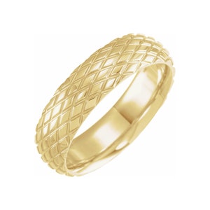 MENS WEDDING ABND - 14K Gold Geometric pattern wedding band  - Classic Gold Men wedding band  - gift for him - Wedding band for men
