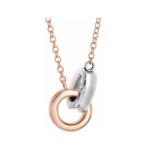 14K GOLD INTERLOCKING HALSKETTE, Zierliche Gold Freundschaft Halskette - Minimalistischer Alltag Halskette - Beste Freunde Halskette - Brautjungfern Halskette