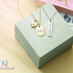 Engravable Bar Necklace, Gold Necklace, Name Necklace, Name Bar Necklace, 14K Gold Engravable Bar Necklace Kiesh Jewelry