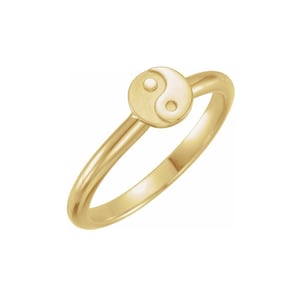 14K Gold Stackable Yin Yang Ring