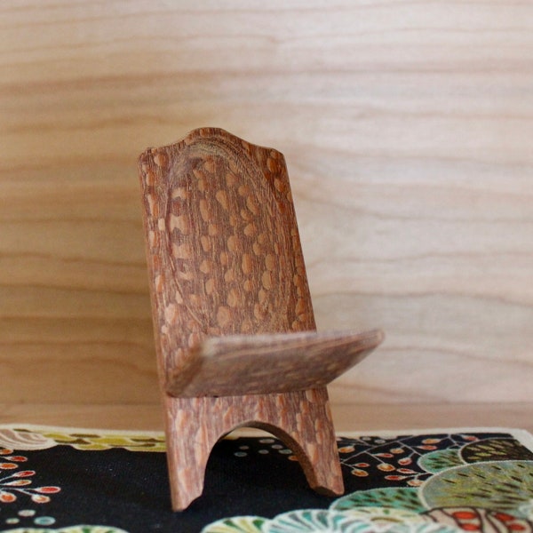 Miniature "Beveled" African Palaver Chair Made of Leopardwood