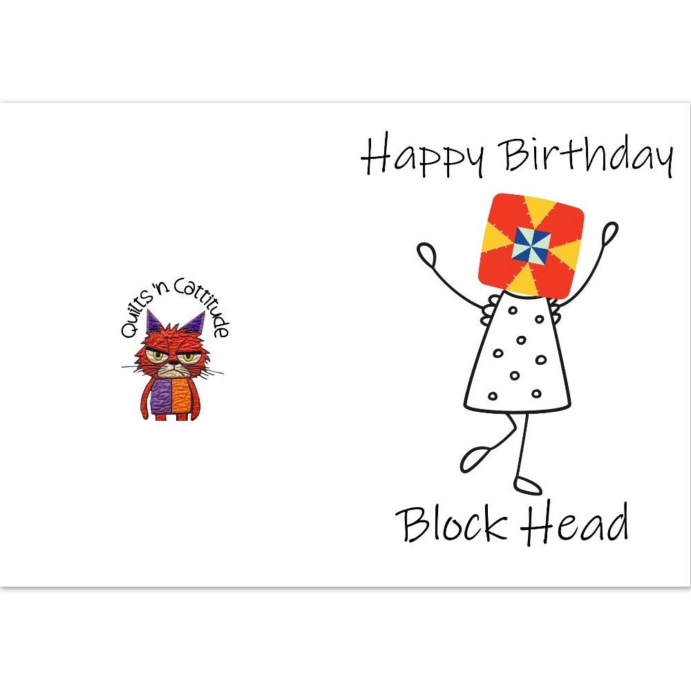 10 Pack Quilt Themed Birthday Cards & Envelopes. Funny Stick Etsy Canada