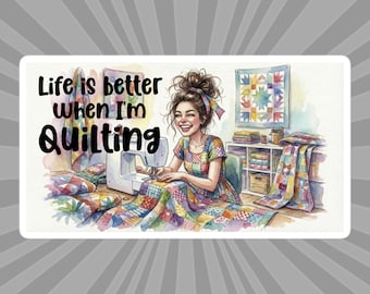 QUILTING STICKER, Sewing Sticker, Sticker for Sewing Machine, Gift for Quilters,
