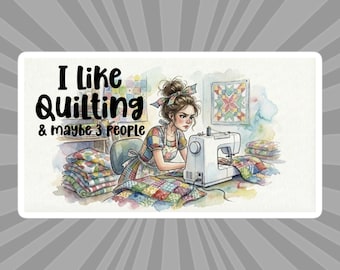 QUILTING STICKER, Vinyl Sewing Themed Sticker, Sewing Machine Decal, Gift for Quilters, Sewing Gift